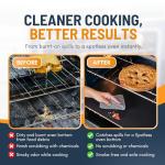 Oven Liners for Bottom of Oven - 2 Pack Large Heavy Duty Mats, 17”x25” Non-Stick Reusable Liner for Electric, Gas, Toaster Ovens, Grills - BPA & PFOA Free Kitchen Accessory to Keep Oven Clean (Black)