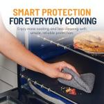 Oven Liners for Bottom of Oven - 2 Pack Large Heavy Duty Mats, 17”x25” Non-Stick Reusable Liner for Electric, Gas, Toaster Ovens, Grills - BPA & PFOA Free Kitchen Accessory to Keep Oven Clean (Black)