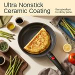 Useluck 20 Pcs Pots and Pans Set Non Stick, Ceramic Cookware Set Detachable Handle, RV Kitchen Cooking Set Removeable Handles, Oven Safe, Induction Ready, Stackable Non-stick, Black