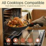 Useluck 20 Pcs Pots and Pans Set Non Stick, Ceramic Cookware Set Detachable Handle, RV Kitchen Cooking Set Removeable Handles, Oven Safe, Induction Ready, Stackable Non-stick, Black