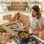 Useluck 20 Pcs Pots and Pans Set Non Stick, Ceramic Cookware Set Detachable Handle, RV Kitchen Cooking Set Removeable Handles, Oven Safe, Induction Ready, Stackable Non-stick, Black