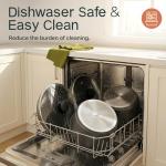 Useluck 20 Pcs Pots and Pans Set Non Stick, Ceramic Cookware Set Detachable Handle, RV Kitchen Cooking Set Removeable Handles, Oven Safe, Induction Ready, Stackable Non-stick, Black