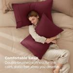 Bedsure Queen Pillow Cases Set of 2 - Burgundy Polyester Microfiber Pillowcase 2 Pack, Super Soft and Cozy Pillowcase, Pillow Case Covers with Envelop Closure, 20x30 Inches