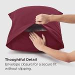 Bedsure Queen Pillow Cases Set of 2 - Burgundy Polyester Microfiber Pillowcase 2 Pack, Super Soft and Cozy Pillowcase, Pillow Case Covers with Envelop Closure, 20x30 Inches