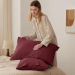 Bedsure Queen Pillow Cases Set of 2 - Burgundy Polyester Microfiber Pillowcase 2 Pack, Super Soft and Cozy Pillowcase, Pillow Case Covers with Envelop Closure, 20x30 Inches