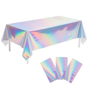 Childom 3 Pack Iridescent Disposable Tablecloths