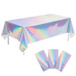 Childom 3 Pack Iridescent Disposable Tablecloths