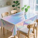 Childom 3 Pack Iridescent Disposable Tablecloths