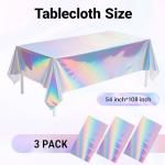 Childom 3 Pack Iridescent Disposable Tablecloths