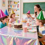 Childom 3 Pack Iridescent Disposable Tablecloths