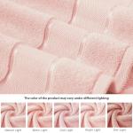 Marvione Bath Towels Set 6 Piece, 100% Turkish Cotton Highly Absorbent and Soft Towels for Bathroom 2 Bath Towels 2 Hand Towels 2 Washcloths, Pink
