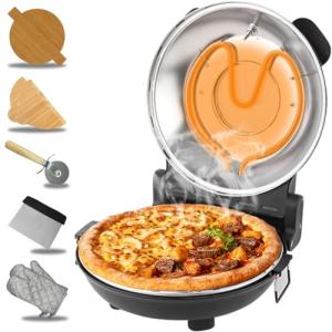 Indoor 12-Inch Retro Pizza Oven with Viewing Window