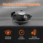 YIBAKE 12-Inch Electric Pizza Oven with Timer