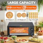 12 Inch Electric Pizza Oven with Timer & Window