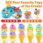 Color Dough Ice Cream Pizza Maker Set for Kids