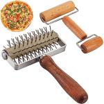 Stainless Steel and Wood Dough Docker Set