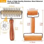 Stainless Steel and Wood Dough Docker Set