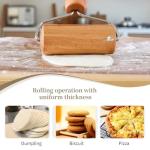 Adjustable Stainless Steel Rolling Pin with Beechwood