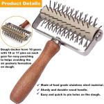 Stainless Steel and Wood Dough Docker Set