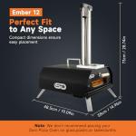 Portable Wood Fired Pizza Oven with Thermometer