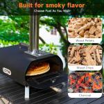 Portable Wood Fired Pizza Oven with Thermometer