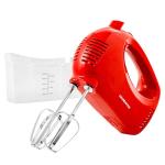 OVENTE 5-Speed Electric Hand Mixer with Stainless Steel Mixing Whisk, Snap-On Storage Case, Portable & Lightweight 150W Motor, Compact Handheld Mixer for Baking, Blending or Cooking, Red HM151R