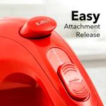 OVENTE 5-Speed Electric Hand Mixer with Stainless Steel Mixing Whisk, Snap-On Storage Case, Portable & Lightweight 150W Motor, Compact Handheld Mixer for Baking, Blending or Cooking, Red HM151R