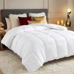 Utopia Bedding Comforters Queen Size, All Season Duvet Insert, Down Alternative Box Stitched Bed Comforter with Corner Tabs, Machine Washable (White)