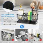 Cisily Stainless Steel Sink Caddy with Brush Holder