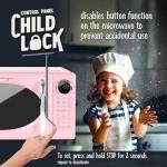 Pink Retro Microwave Oven with Turntable and Auto-Cook