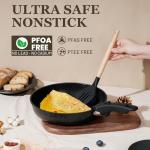 KIKCOIN 20 Pcs Pots and Pans Set Non Stick, Detachable Handle Cookware Sets Nonstick, Non Toxic Induction RV Kitchen Cooking Set with Removable Handles, Dishwasher/Oven Safe, Easy Clean (Black)