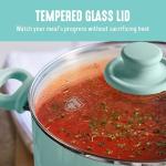 GreenLife Soft Grip 16 Piece Cookware Set, Non-Toxic PFAS-Free Ceramic Nonstick, Pots, Frying, Sauce, Saute, Glass Lids, Stay-Cool Handles, Wobble Free Bases, Dishwasher & Oven Safe, Turquoise