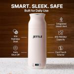 Jettle Electric Kettle - Travel Portable Heater for Coffee Tea Milk Soup - Stainless Steel Travel Water Boiler tea pot with Temperature Control - LED - Automatic Power Off - 450ml - Kitchen Appliance