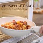 BECIGAR 8pcs Ceramic Pots and Pans Set, Non Stick Cookware Set, Detachable Handle Cookware, Induction Kitchen Cooking Set with Removable Handle,Oven Safe, Induction Fast, Stackable Cookware Set