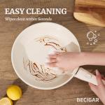 BECIGAR 8pcs Ceramic Pots and Pans Set, Non Stick Cookware Set, Detachable Handle Cookware, Induction Kitchen Cooking Set with Removable Handle,Oven Safe, Induction Fast, Stackable Cookware Set