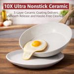 Bazova 24 Pcs Pots and Pans Set Non Stick Ceramic Cookware Set,Healthy Non Toxic Kitchen Cookware Sets with Large Capacity,Induction Compatible,PFAS/PTFE/PFOA/PFOS Free,Cream White