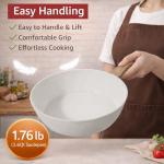 Bazova 24 Pcs Pots and Pans Set Non Stick Ceramic Cookware Set,Healthy Non Toxic Kitchen Cookware Sets with Large Capacity,Induction Compatible,PFAS/PTFE/PFOA/PFOS Free,Cream White