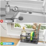 Cisily Stainless Steel Sink Caddy with Brush Holder
