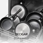 BECIGAR 8pcs Black Ceramic Pots and Pans Set, Cooking Pan Set,Cooking Pot Set Ceramic Pan Set, Nonstick Cookware Set, Induction Safe Kitchen Cooking Set with Frying Pans, Saucepans, shovel and Ladle
