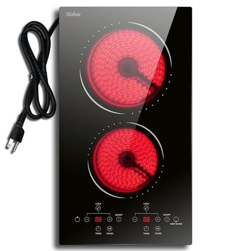 Electric 2 Burner Cooktop with Safety Features