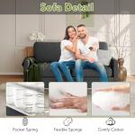 STHOUYN 56" W Fabric Loveseat Sofa with 2 USB, Small Couches for Living Room, Bedroom, Office, Easy Assembly & Comfy Cushion, Dark Grey