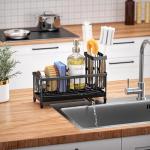 Cisily Black Sponge Holder and Sink Organizer