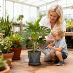 InmeRun Plant Pots Indoor Plastic Flower Pots Outdoor 5 inch Set of 6 Pack with Drainage Holes and Saucers for Garden Pots (5 in 6 pcs)