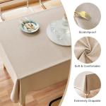AUSSPVOCT Textured Polyester Tablecloth Rectangle 52x70 Waterproof Spill-Proof Wipeable Table Cloth Wrinkle Free Dining Table Cover for Birthday Farmhouse Spring Tablecloths Up to 36‘'X54''