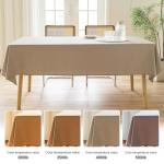 AUSSPVOCT Textured Polyester Tablecloth Rectangle 52x70 Waterproof Spill-Proof Wipeable Table Cloth Wrinkle Free Dining Table Cover for Birthday Farmhouse Spring Tablecloths Up to 36‘'X54''