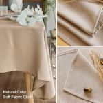AUSSPVOCT Textured Polyester Tablecloth Rectangle 52x70 Waterproof Spill-Proof Wipeable Table Cloth Wrinkle Free Dining Table Cover for Birthday Farmhouse Spring Tablecloths Up to 36‘'X54''