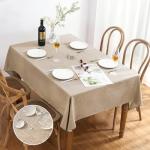 AUSSPVOCT Textured Polyester Tablecloth Rectangle 52x70 Waterproof Spill-Proof Wipeable Table Cloth Wrinkle Free Dining Table Cover for Birthday Farmhouse Spring Tablecloths Up to 36‘'X54''