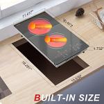 2-Burner Electric Cooktop with Child Safety Lock