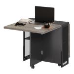 Space Saving Folding Dining Table with 2 Tier Storage-Extendable Drop Leaf Farmhouse Kitchen Dining Room Tables Set for 4, Collapsible Expandable Rectangle (Carlo Grey, 47.2"D x 23.6"W x 29.5"H)