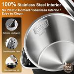 Dezin Electric Kettle, 0.8L Portable Travel Kettle with Double Wall Construction, 304 Stainless Steel Electric Tea Kettle for Business Trip, Small Electric Kettle with Auto Shut-Off (Without Cup)